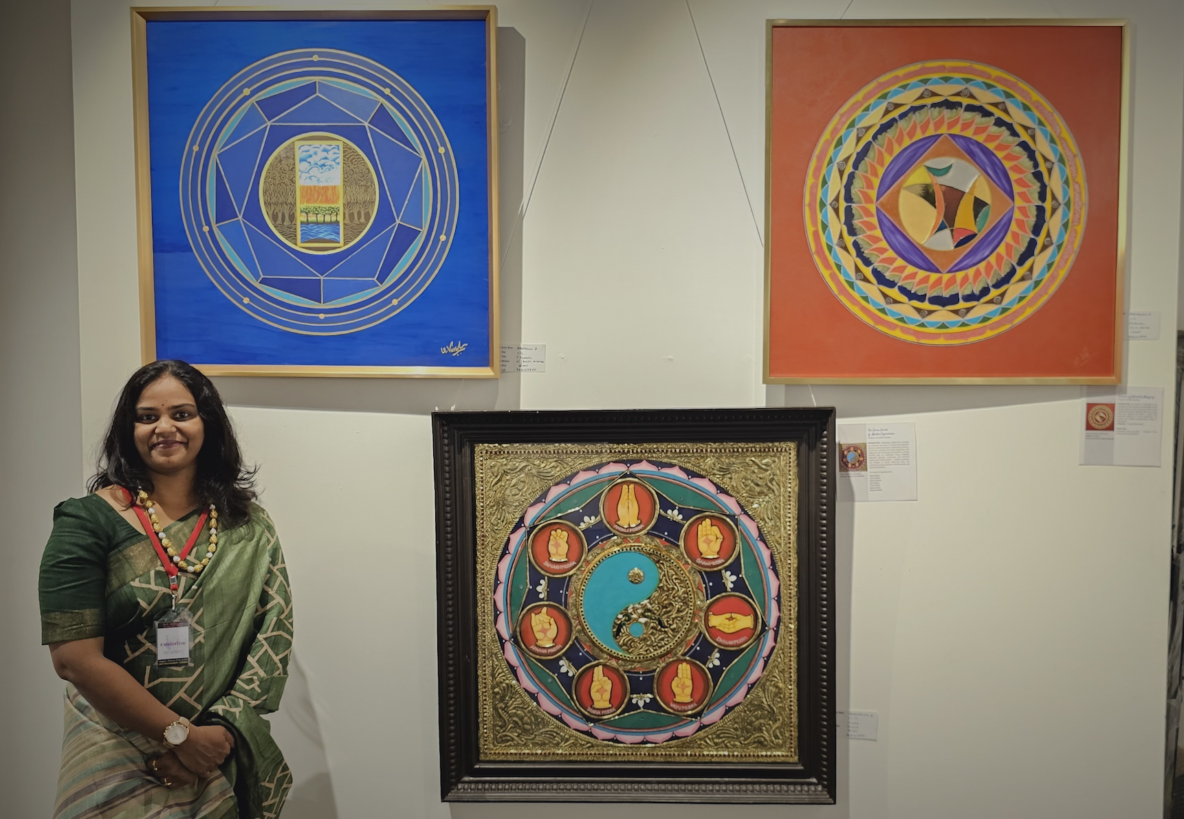 Elements and Senses Conjunction — Conceptual Mandala Painting by Varalakshmi Bharanidharan, Varaaz Arts