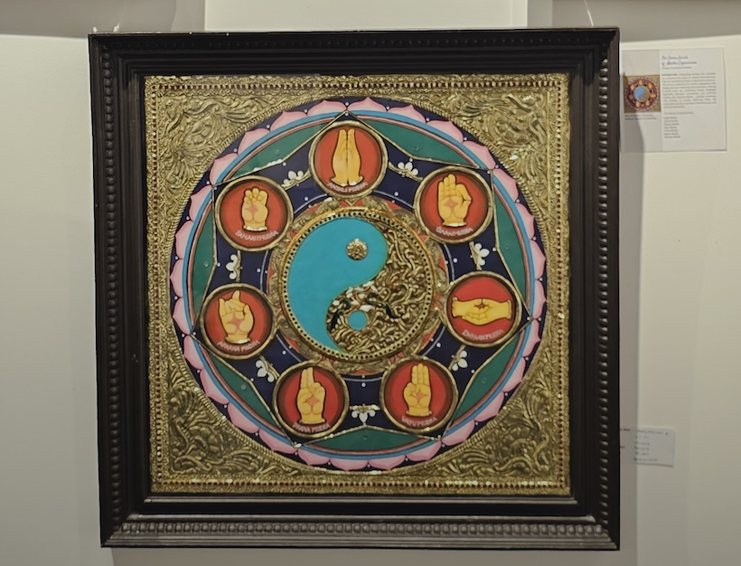 The Seven Jewels of Mudra Expressions — Tanjore Art Mandala by Varaaz Arts