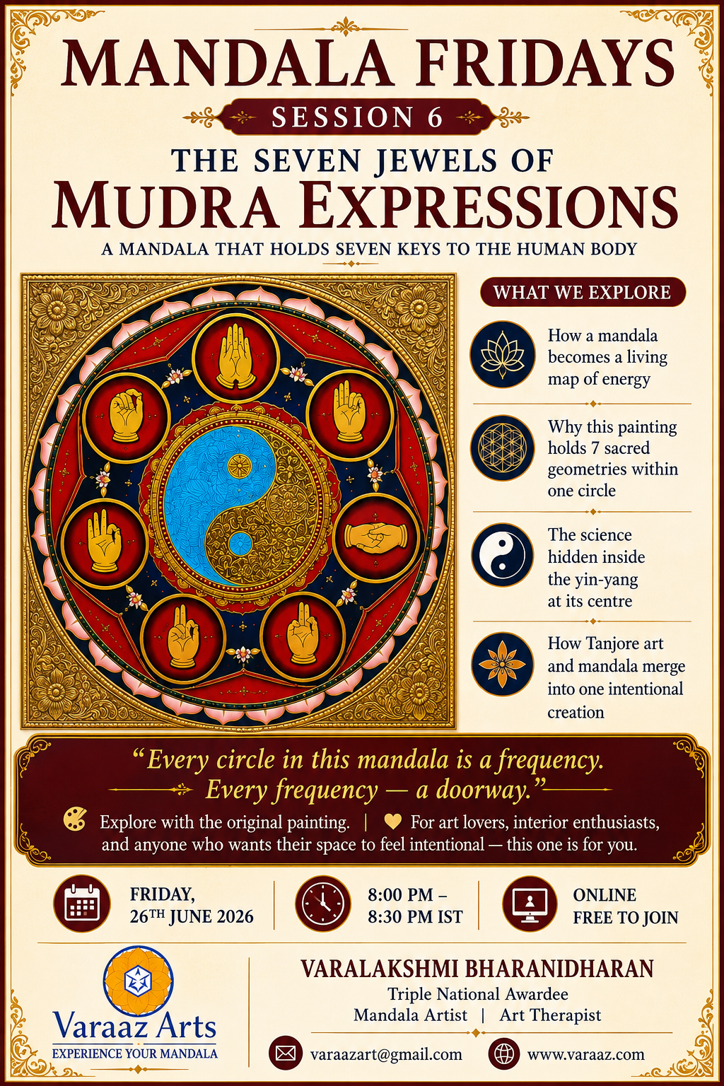 Mandala Fridays Session 6 — The Seven Jewels of Mudra Expressions | Varaaz Arts