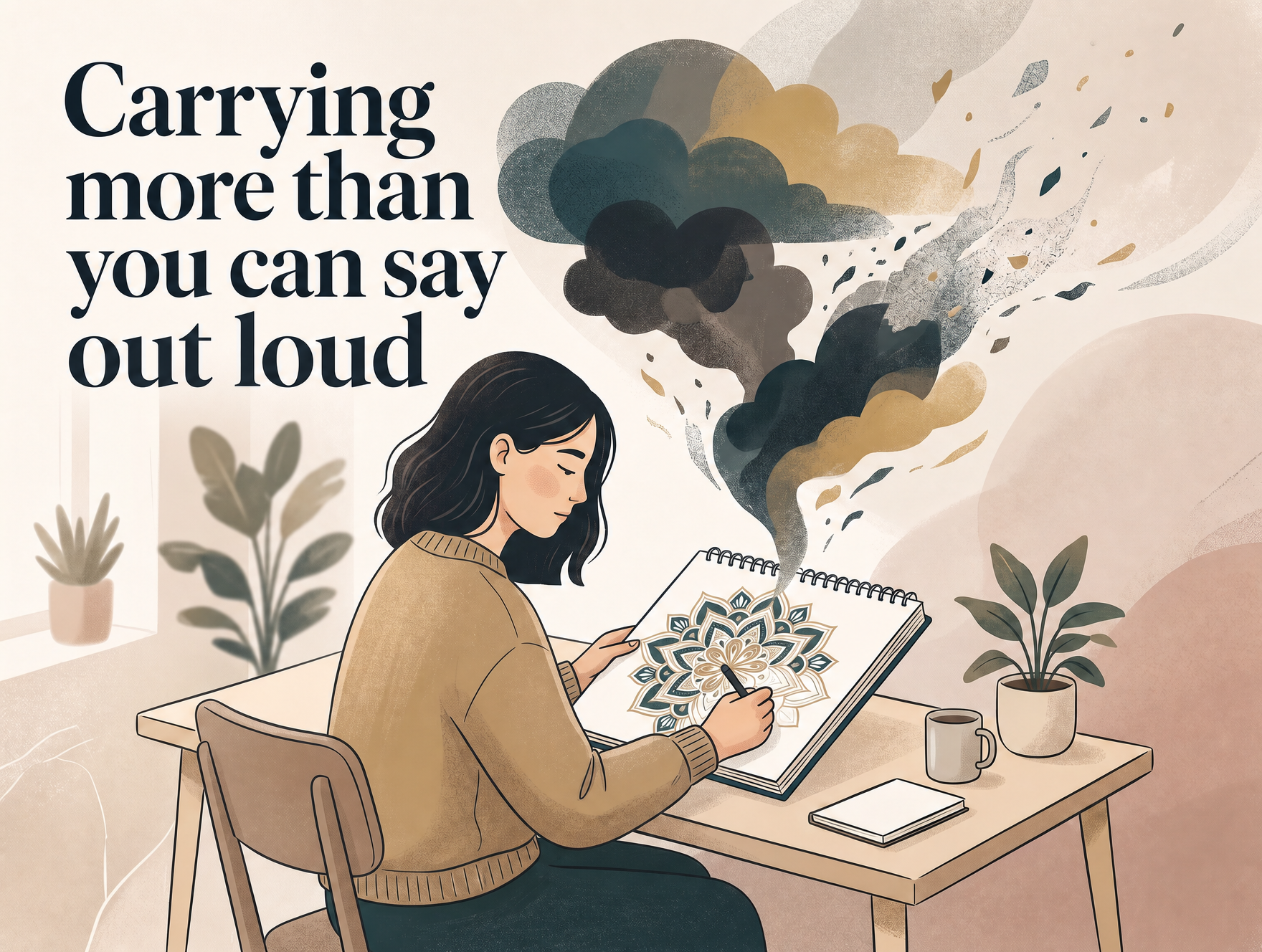 Carrying more than you can say out loud — mandala art therapy, Varaaz Arts