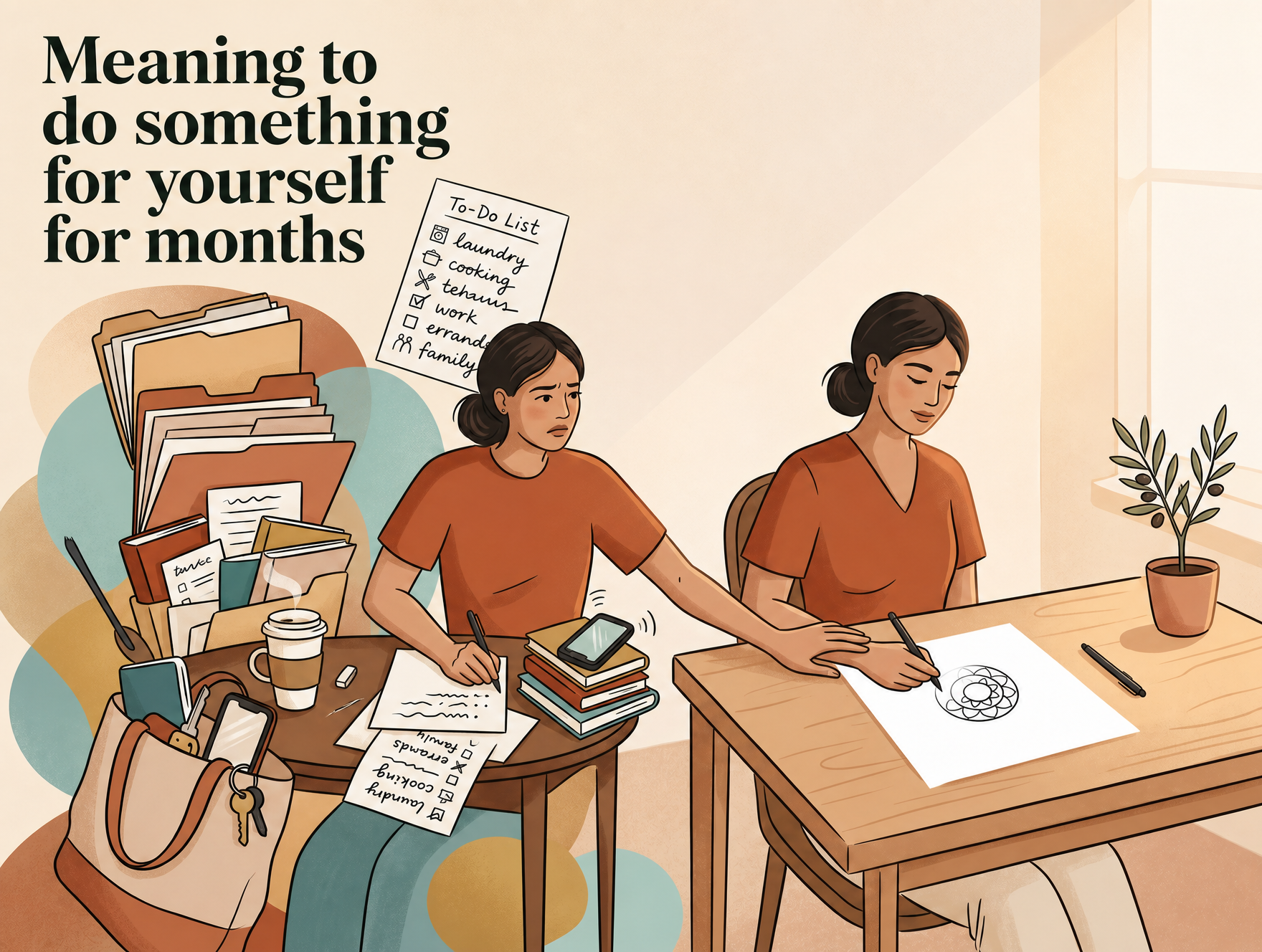 Meaning to do something for yourself for months — mandala self care, Varaaz Arts