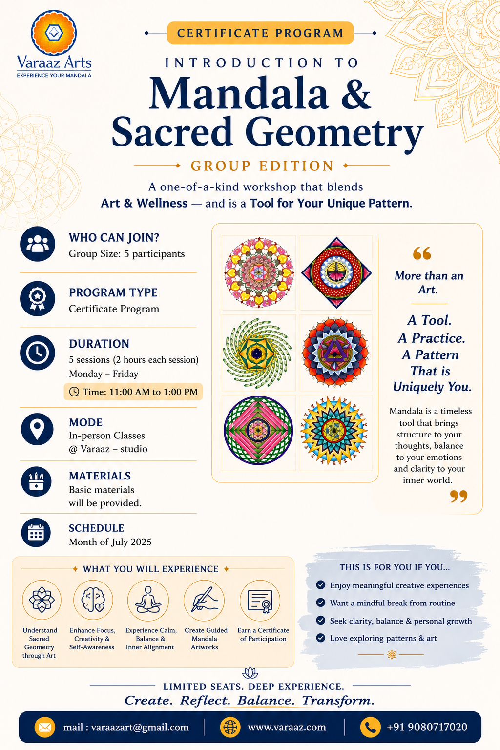 Certificate Program: Introduction to Mandala & Sacred Geometry — Group Edition